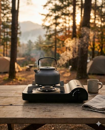 Fogão portátil a gás compacto para camping e uso doméstico