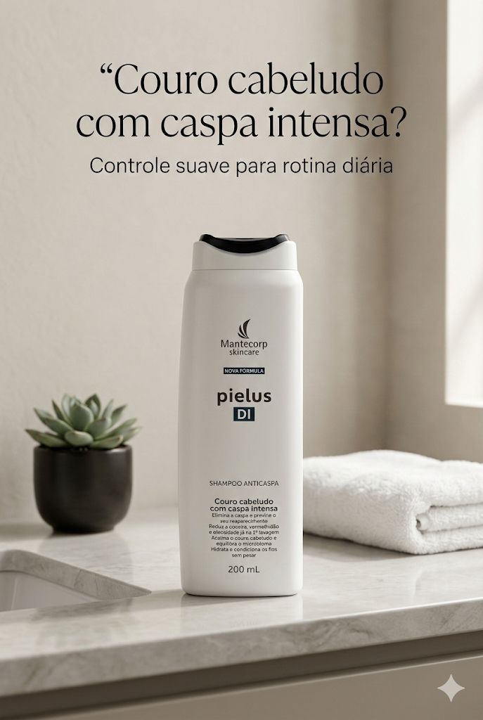 Shampoo anticaspa para controle de caspa e seborreia no couro cabeludo